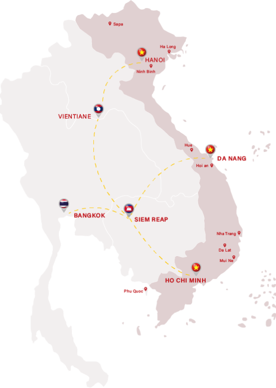 Destinations map